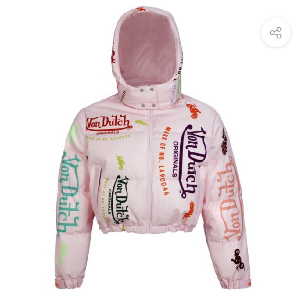 Von Dutch All Over Print Puffer Jacket/Bowler Bag